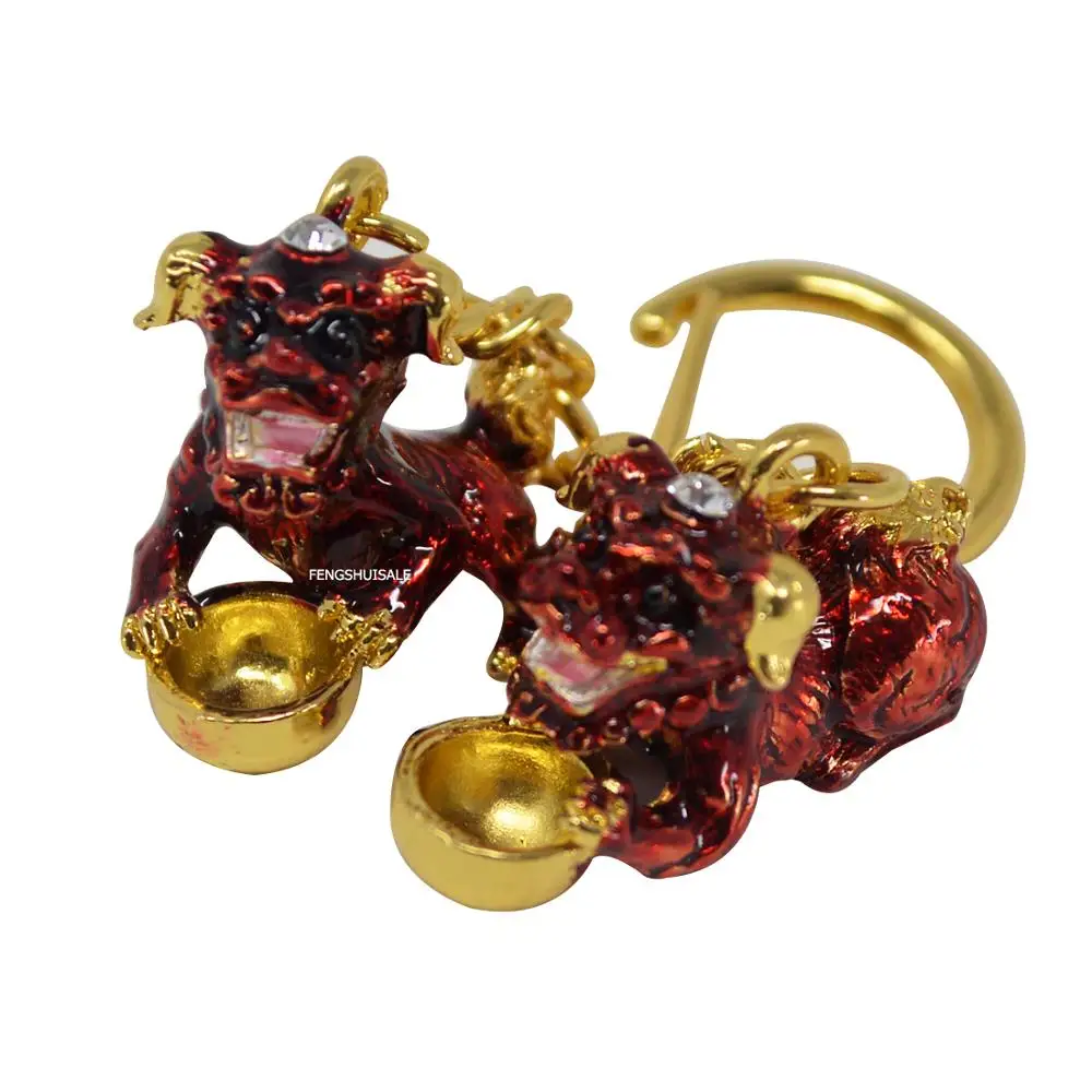 

Feng Shui A Pair Bejeweled Red Tzi Chi Kau Keychain