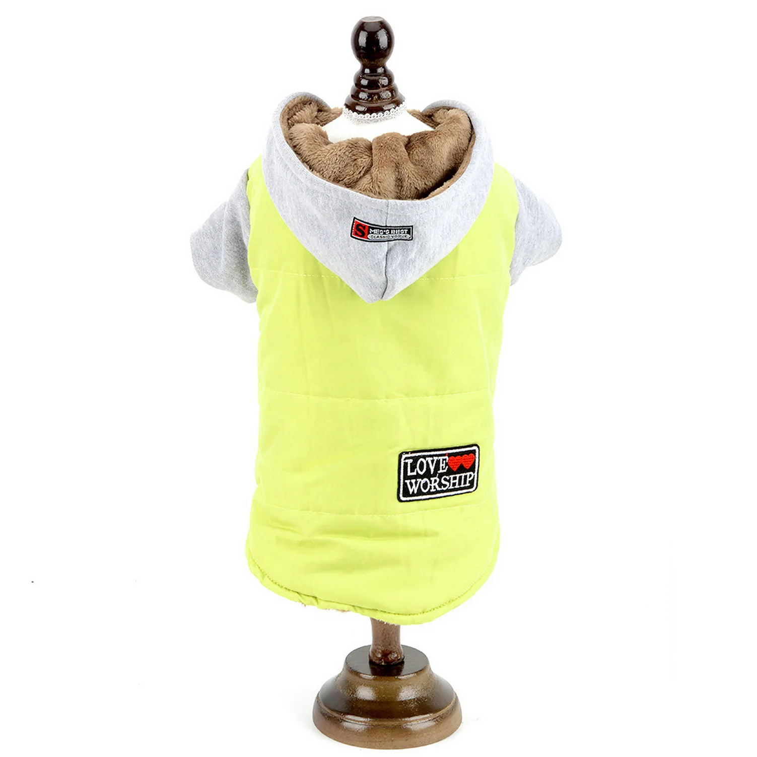 Small Dog Winter Fleece Lined Coat Windproof Pet Hoodie