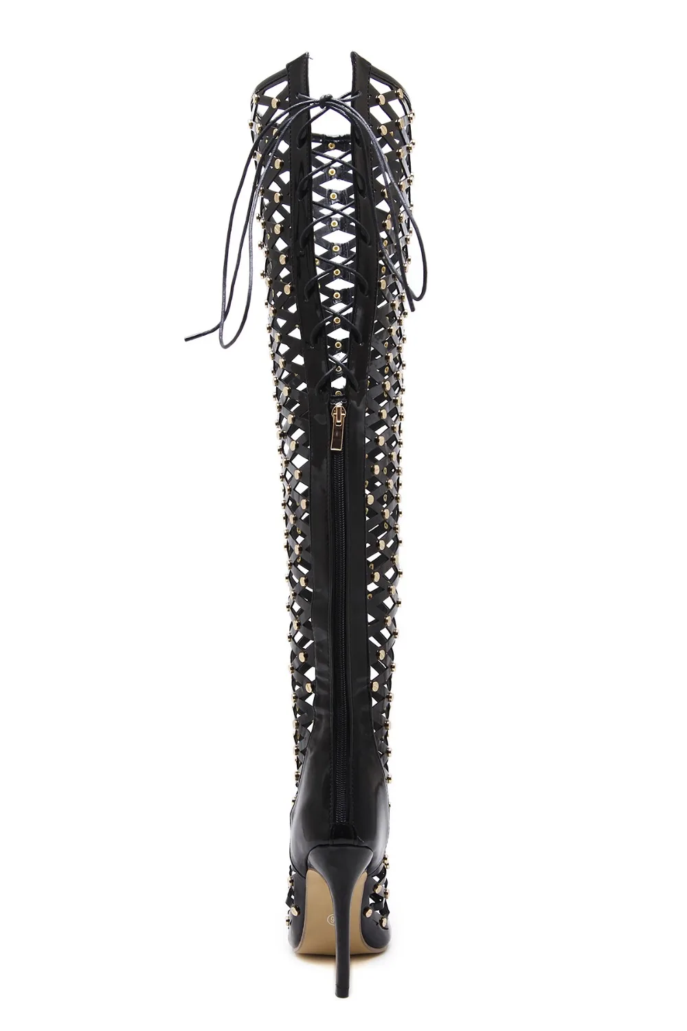 Arrivée Sandales up Hauts Lace Femmes Peep Noir Talons 2018 Nouvelle Mince Toe Chaussures Casual Pu Femme Sexy 5wUnHvq