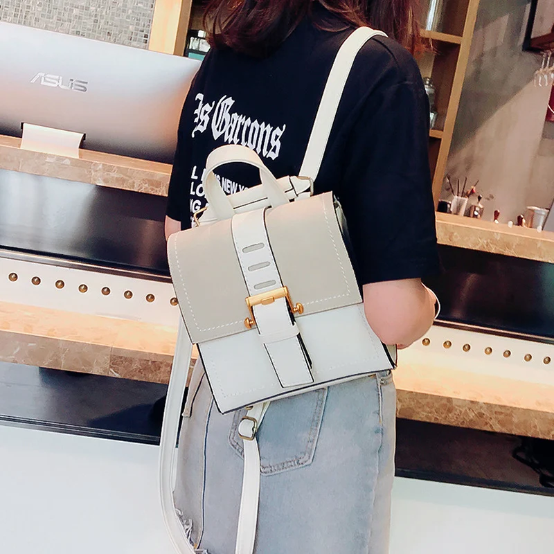 

New Design Female Backpacks Fashion Square Small Girls Backpack PU Leather Women Backpack Lady Fashion School Bags Shoulder Bag