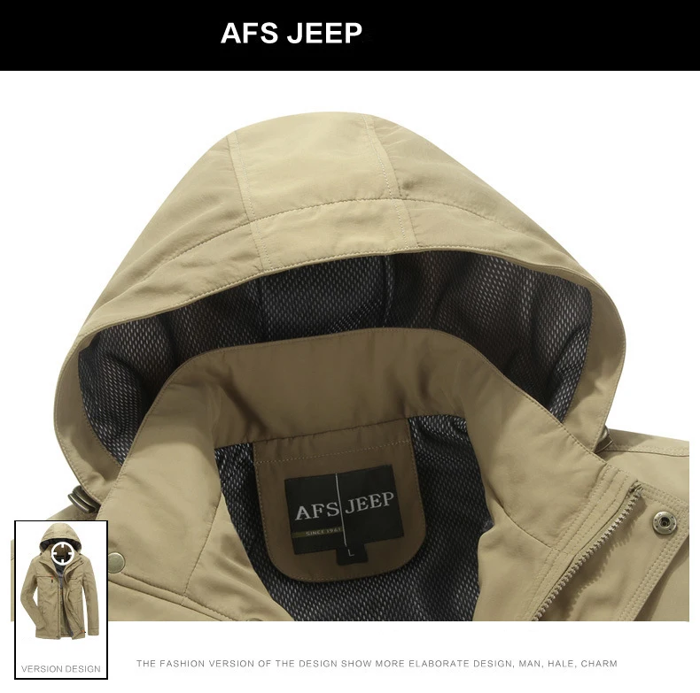 AFS JEEP, мужская куртка, пальто с капюшоном, ветровки, армейские, военные куртки, брендовые, Jaqueta Masculino, размера плюс, M-4XL, Chaqueta Hombre