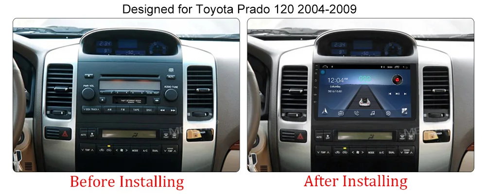 Cheap MEKEDE Android 8.1 car dvd 2 din multimedia player for Toyota Prado 120 Land Cruiser 2004-2009 Car Radio GPS Navigation 4 Core 3