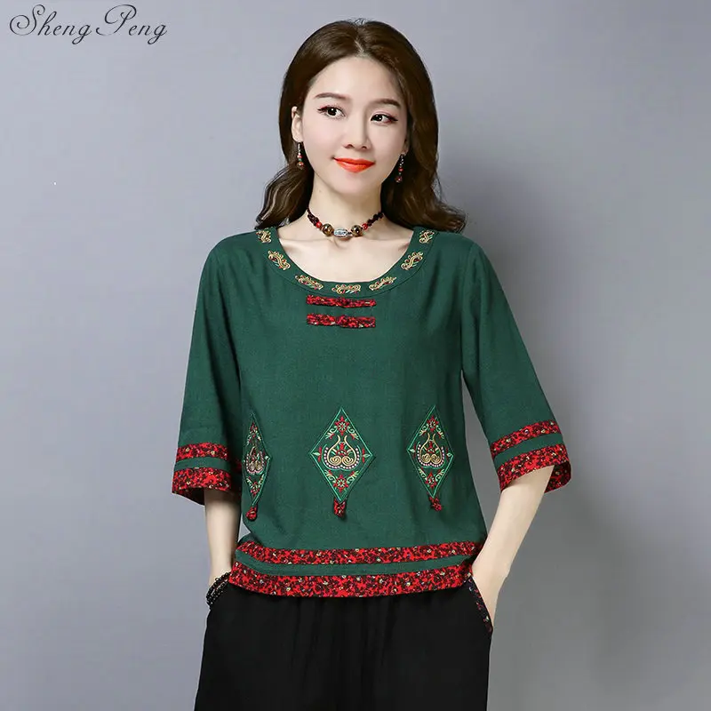 Woman Chinese Traditional Women oriental China clothing womens tops and blouses G148