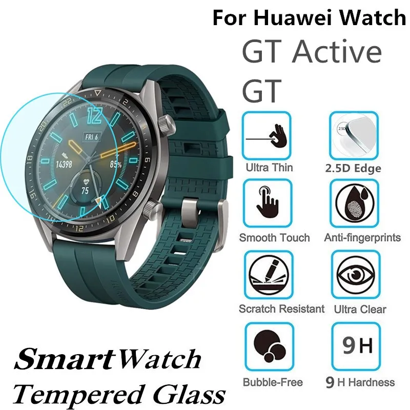 

10PCS Tempered Glass for Huawei Watch GT Active Smart Watch Screen Protector D35.5mm Protective Film