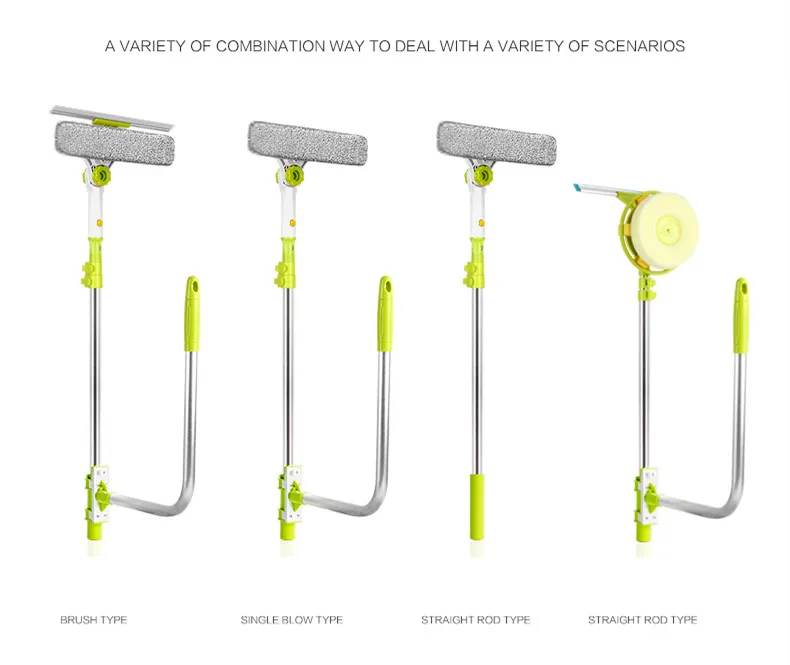 Телескопический очиститель окон для высотных строительных дворников, двухсторонний полый скребок для протирания окон, многофункциональный Hobot