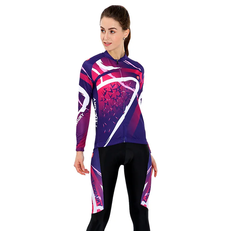 

Women Cycling Jersey Sets MTB Bike Clothing Breathable Pro Team Mountian Bicycle Clothes Quick-Dry Autumn Spring Long Cycle Suit
