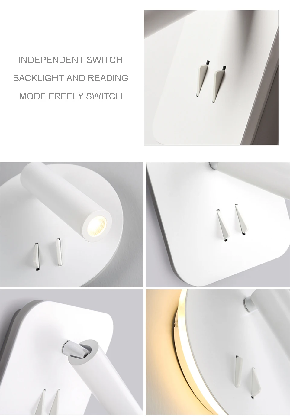 Lâmpada de Parede Levou com Interruptor Interior para Casa Luz de Parede Luz de Cabeceira Nordic 3 w Spotligh 6 w Backlight Livre Rotação Sconce Quarto 13 Nórdico conduziu a lâmpada de parede com