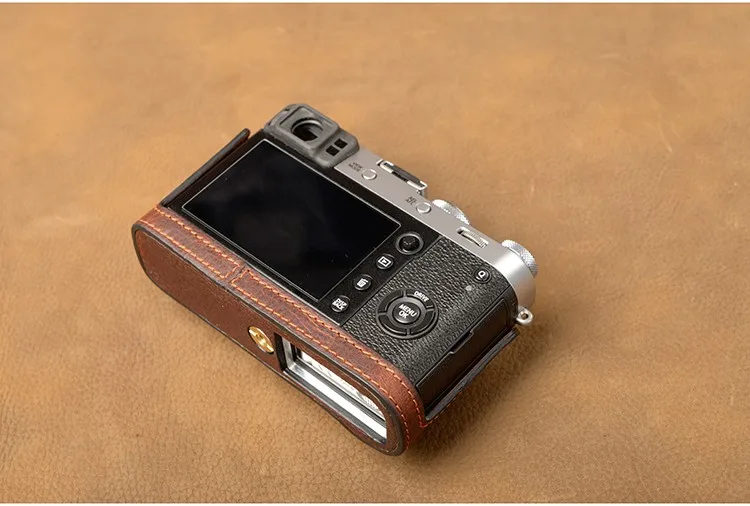 Aydgcam бренд Пояса из натуральной кожи Камера сумка ручной работы половина Средства ухода за кожей Обложка для Fujifilm x100f x100-f Батарея открытие