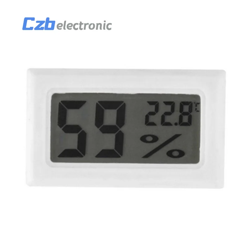 Круглый Черный Белый ЖК-цифровой термометр гигрометр Модуль Крытый электронный измеритель температуры и влажности