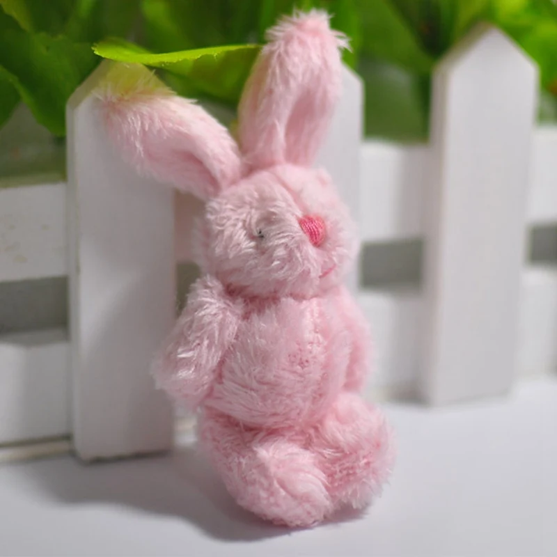 1 шт. мини 6 см шарнир кролик маленькое плюшевое игрушечное кукла, одежда и аксессуары для волос Декор плюшевые игрушки для детей