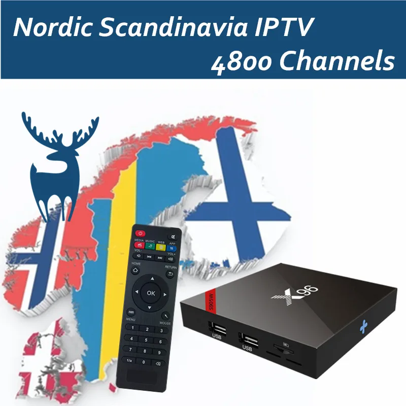 

New X96 Android TV Box Android 7.1.2 S905W With Free IPTV Subscription Israel Swedish Nordic Scandinavia Canada USA smart tv box