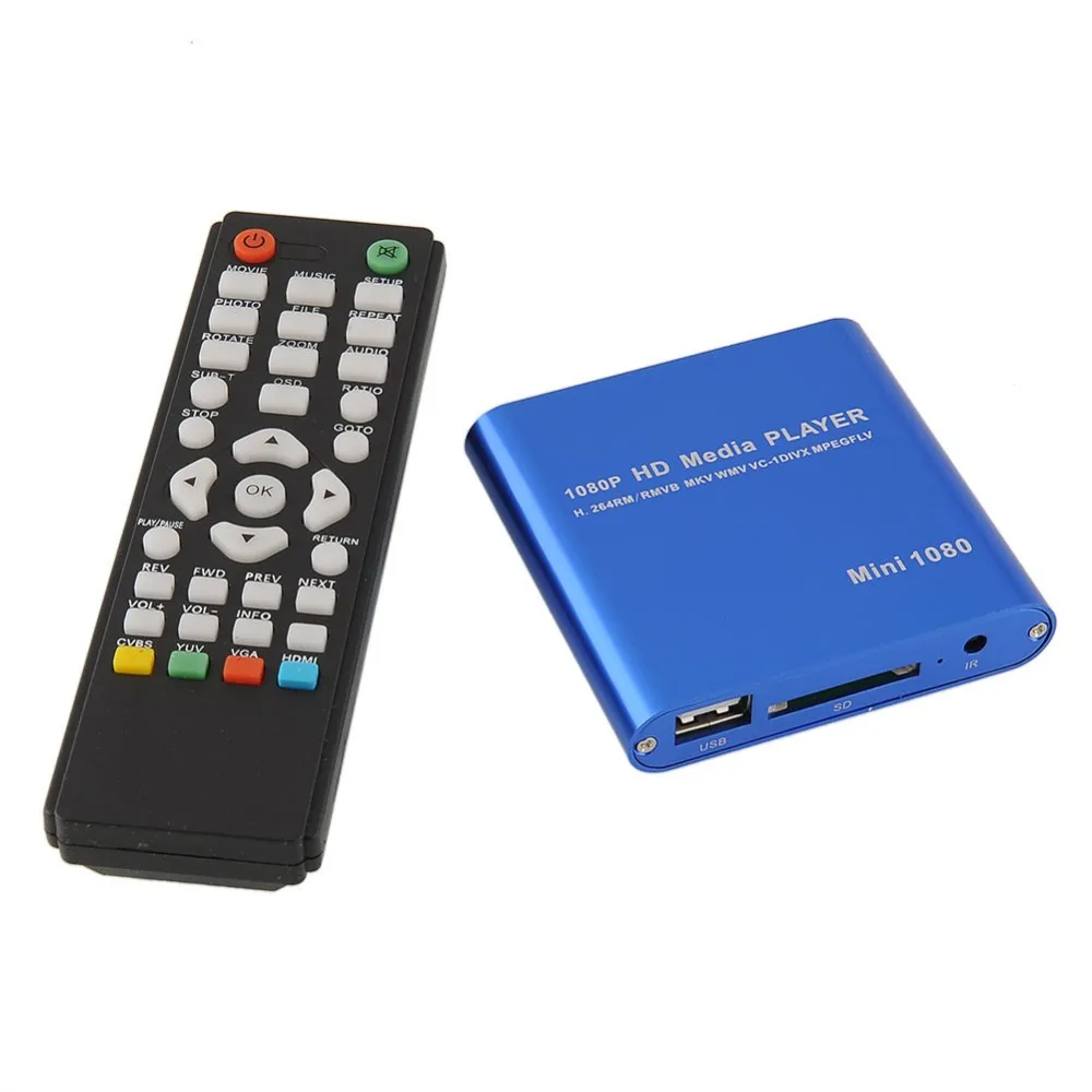 Медиаплеер JEDX MP021 Mini Full Hd 1080p с кардридером HDM AV USB SD MMC Поддержка форматов H.264 MKV MOV MP4