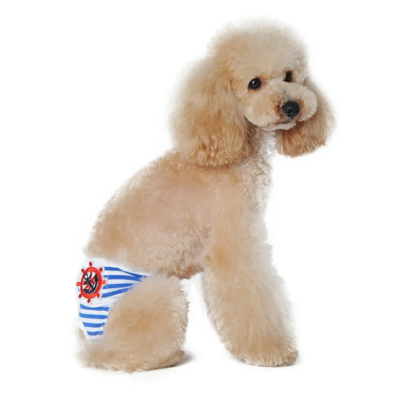 Pet одежда полосатый темно-физиологические брюки собака гигиены менструального брюки Pemale собака брюки сиамские ремень зоотоваров S-XL