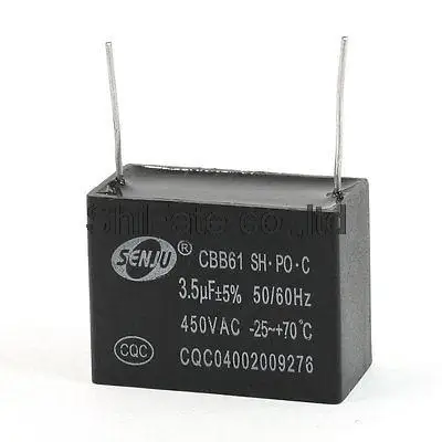 

Неполярный вентилятор CBB61 3,5 uF 450V AC, конденсатор двигателя