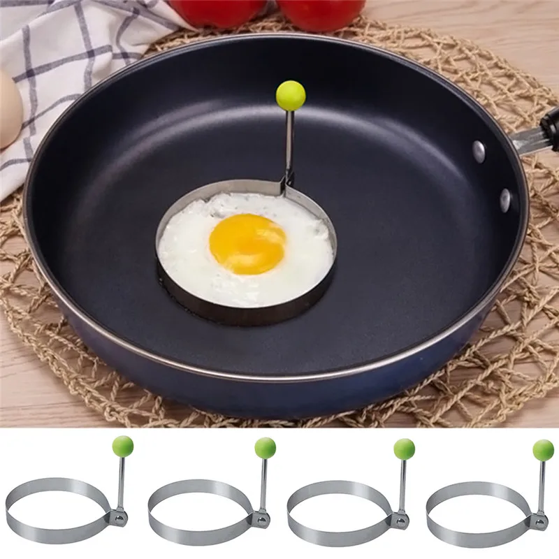 4 Pcs Silicone Omelette Maker Silicone Egg Mold Stainless Steel Fried
