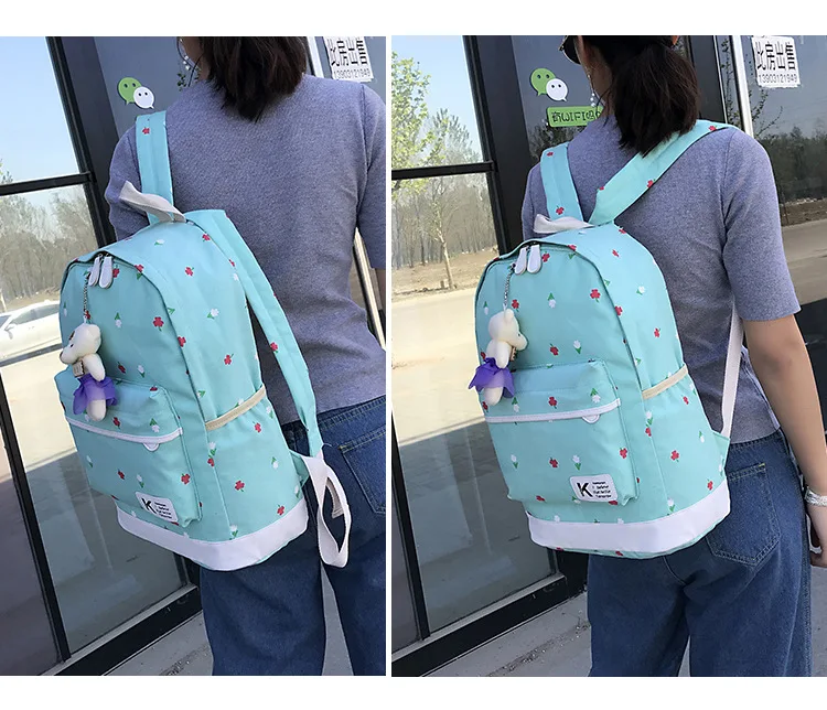 Холщовый Рюкзак для студентов, школьная сумка для девочек-подростков, Детские рюкзаки, детские школьные сумки, мультяшный принт, рюкзак для деловых поездок