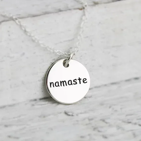 Ожерелье Namaste из стерлингового серебра 925 пробы с надписью ювелирные изделия
