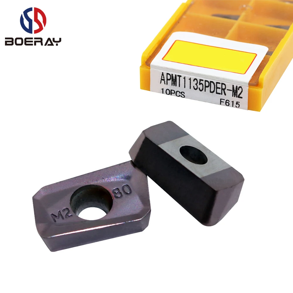 

10PCS APMT1135PDER-M2 F615 Turning Tool Milling Carbide Insert Lathe Milling Mill CNC Tools Milling Cutter Finishing