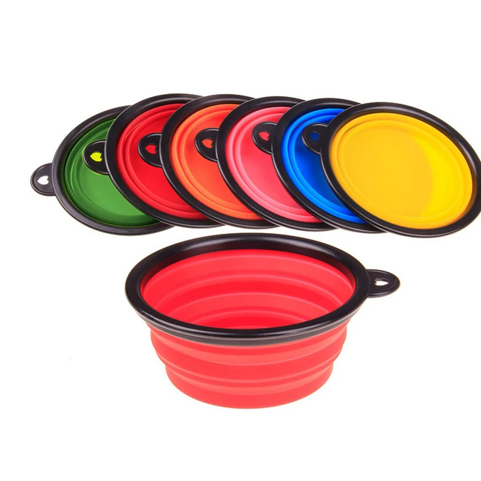 

20 PCS Pet Portable Silicone Dog Folding Drinking Feed Bowl 6 Colors Outdoor Puppy Cat Food Water Feeder Container Pet Supplies
