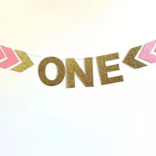 Изготовленный на заказ один высокий стул баннер стрелы Coachella стиль баннеры Золото Блестящий баннер первый день рождения ребенка Бантинг 1й украшения 1th