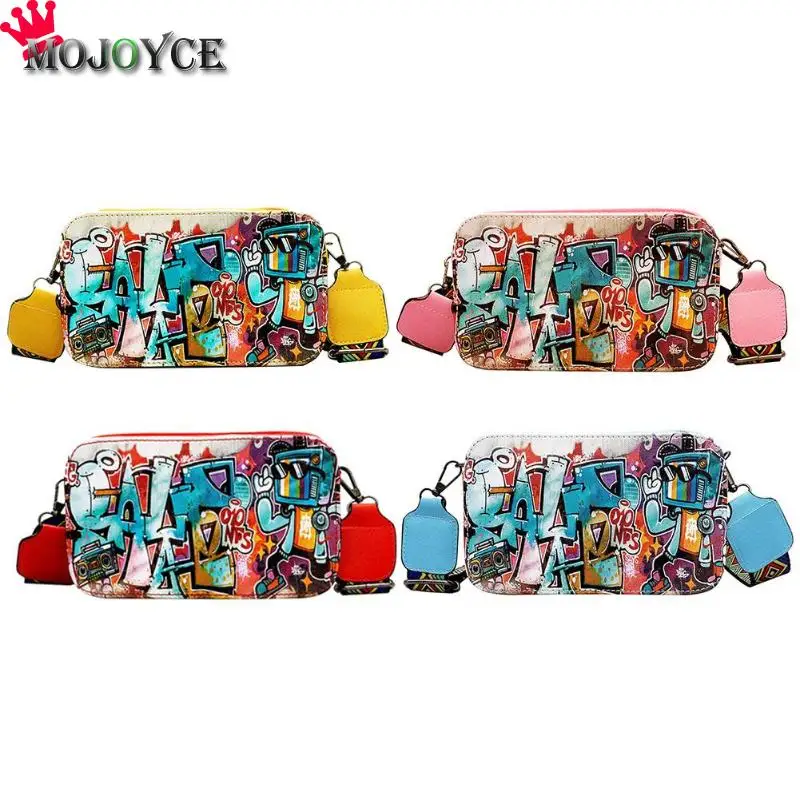 

Fashion Women Crossbody Bags Street Graffiti PU Leather Chest Bag Girls Zipper Shoulder Messenger Bags Female Wiast Funny Pack