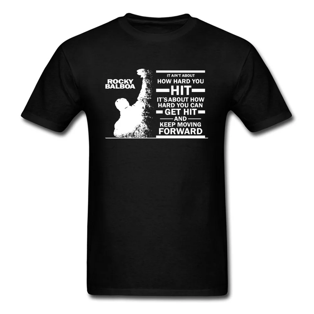 

ROCKY BALBOA Tshirt Men Summer 100% Cotton Round Neck Tops Tees Short Sleeve Personalized T-Shirt Fashion Custom Letter T Shirts