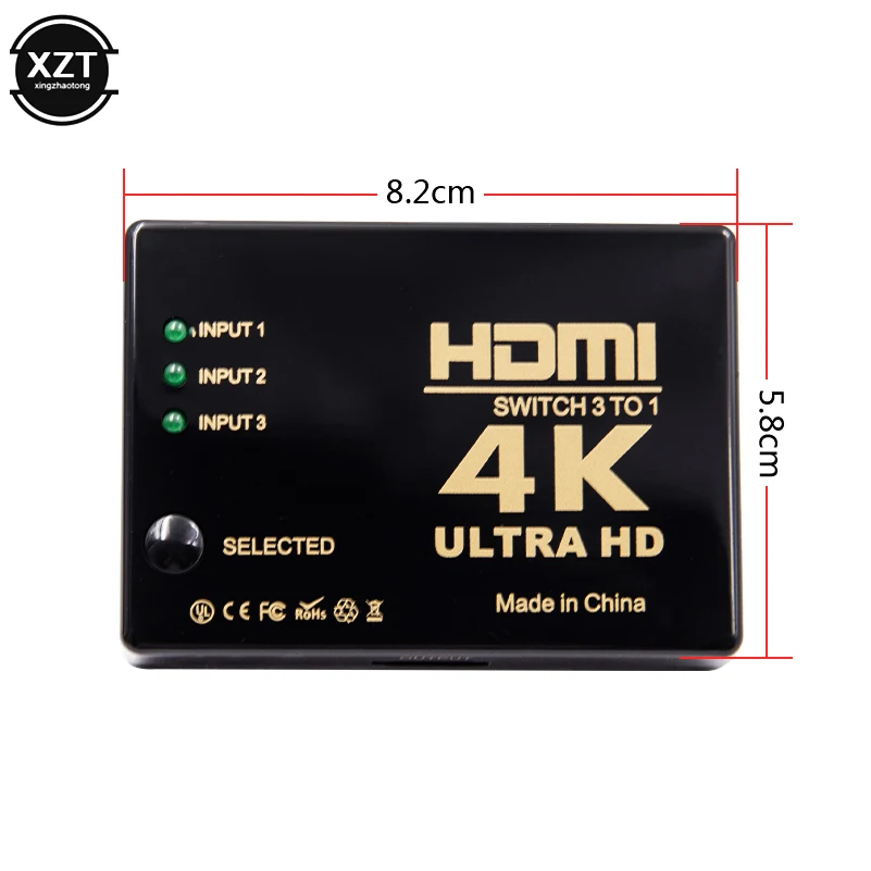1 шт. 3 Порты и разъёмы 4K * 2K 1080P переключатель HDMI 3x1 разветвитель коробка со