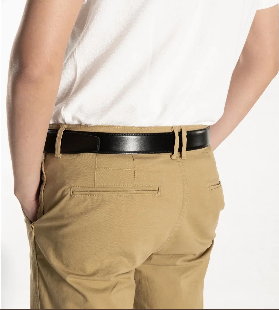 Original xiaomi mijia seven-sided Italian leather men's two-color alloy buckle type automatic buckle belt can cut length  (10)