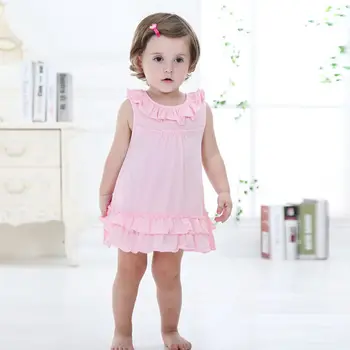 

2020 Latest 100% Cotton Purple Baby Girl Dress For 6M 1 2 Old Kids Vestidos Fashion Baby Clothes 2020 Summer ABD164002