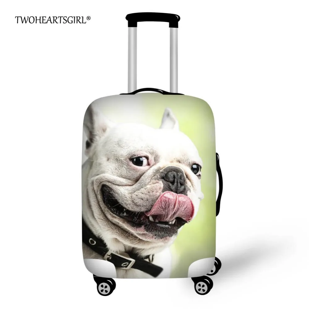 Twoheartsgirl French Bulldog Print Luggage Cover for Travel Elastic
