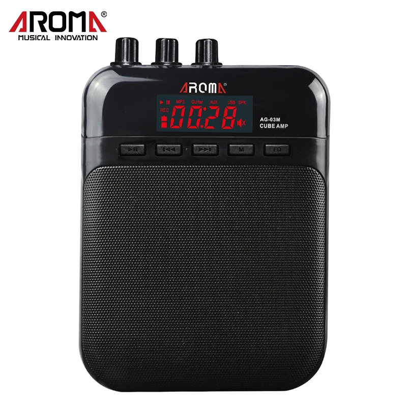 

AG-03M 5W Guitar Amp Great For Practice With Clean and Distortion Sound Micro SD Card Slot Mini Microphone in USB Cable Power