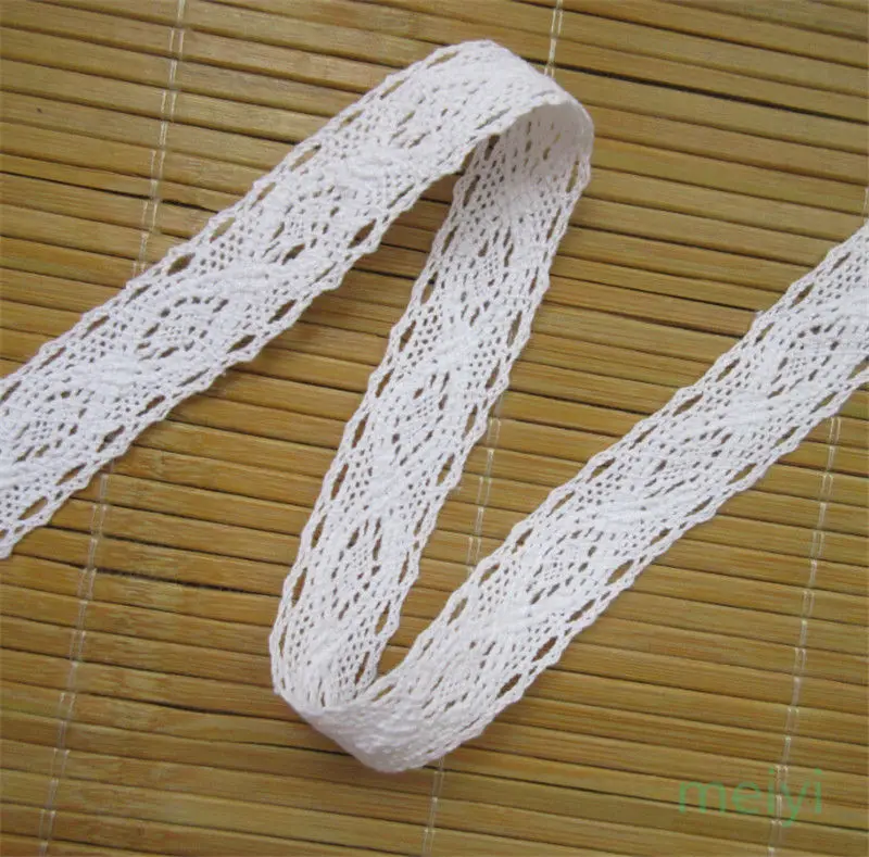 3 Yard White Cotton Embroidered Lace Edge Trim Ribbon Applique DIY Sewing Craft Crochet Fabric