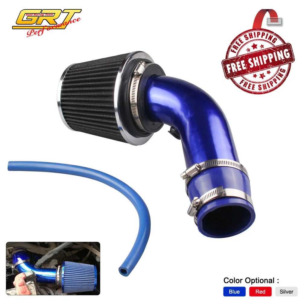 3inch/76mm Car Universal Aluminum Air Intake pipe kit+Air FILTER Duct