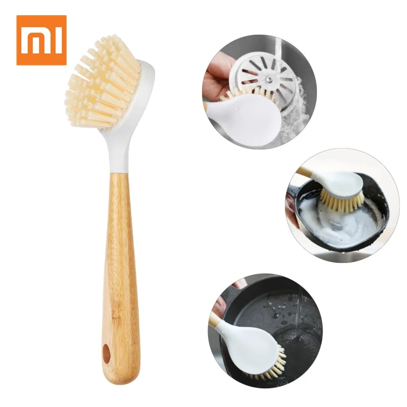 

Xiaomi Youpin Multifunction Nylon Dish Bowl with Bamboo Long Handle Kitchen Pot Pan Cleaner Cleaning Brush