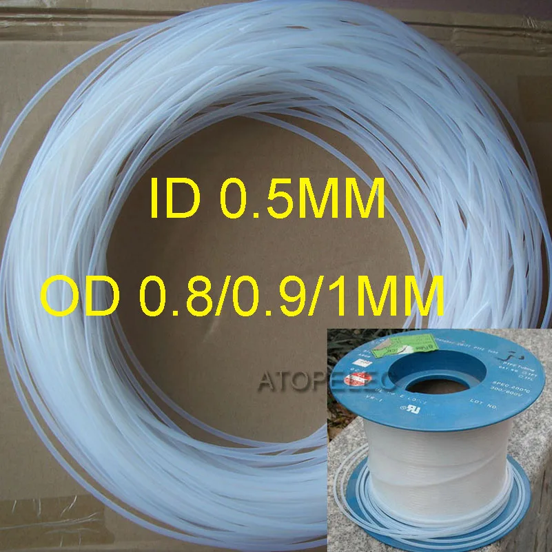 ID_0.5mm PTFE трубки OD_0.8mm/0,9mm/1mm F4 жесткие трубы 260Deg. C Высокая температура 1 заказ