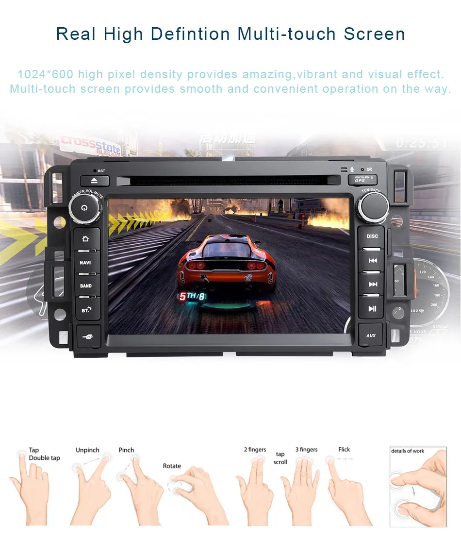 Best Android 8.1 Car DVD Player Quad CoreFor Chevrolet Tahoe Traverse BUICK Enclave GMC HUMMER Multimedia Radio GPS TPMS Canbus Wifi 5