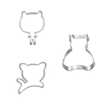 3 шт. милый Zoo пресс-форма для Печенье набор для заморозки десерт украшения Кондитерский Резак бисквит штамп из нержавеющей стали для выпечки фонданта Вечерние