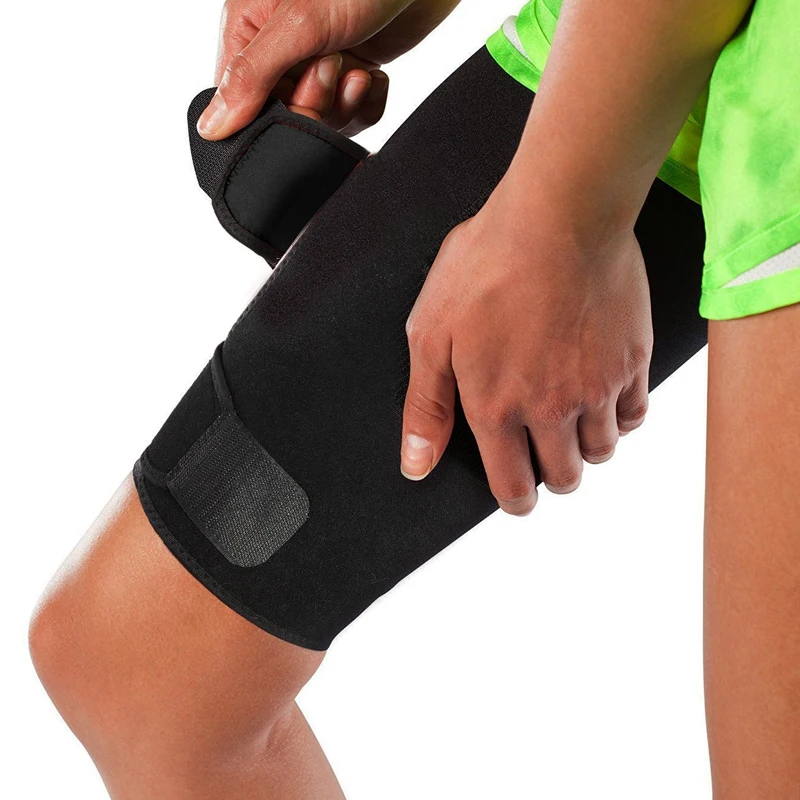 Tcare 1Pcs Thigh Brace Hamstring Wrap Compression Sleeve Trimmer Support for Sprains, Strains