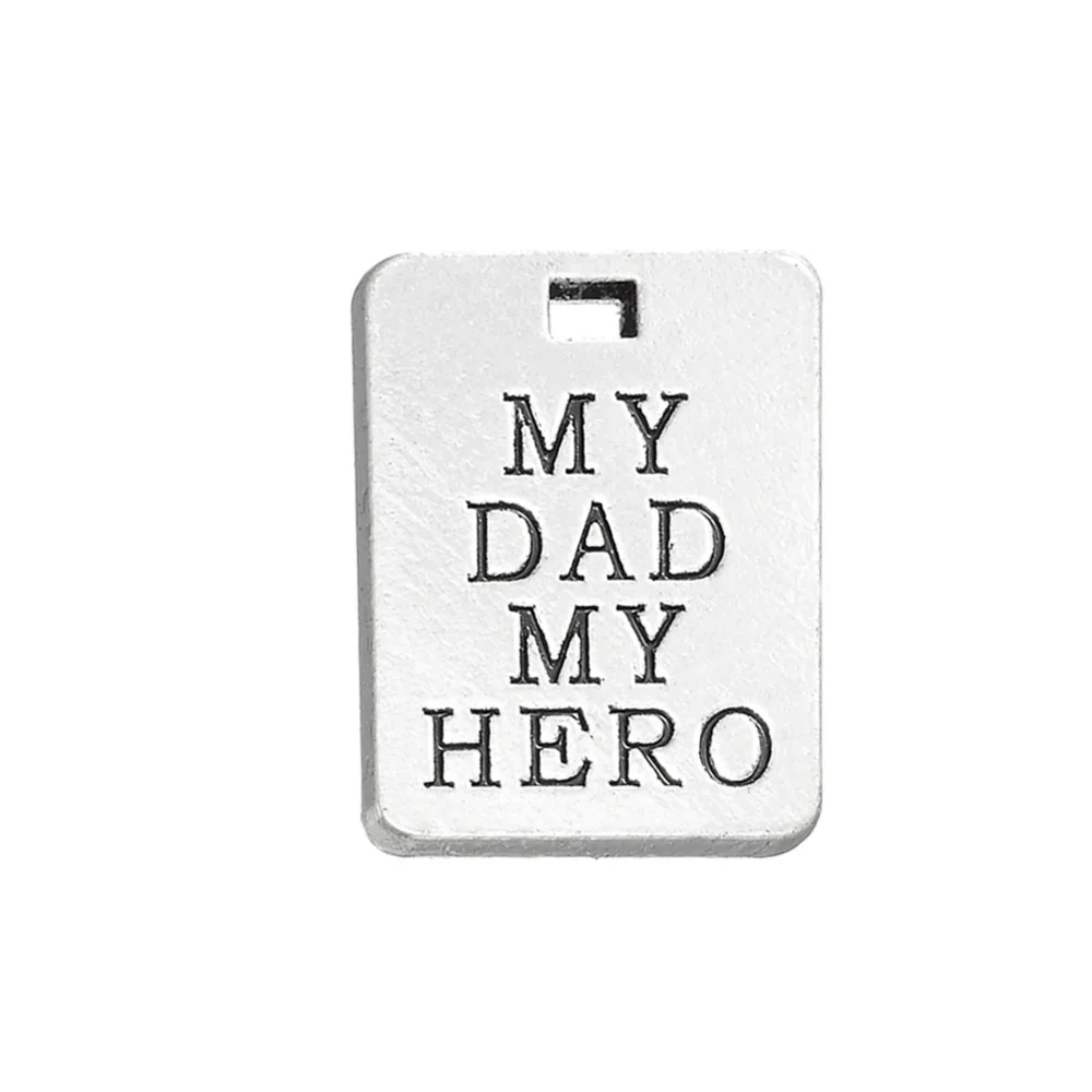 

Skyrim COOL MY DAD MY HERO Rectangle Message Charms DIY Necklace&Bracelet Making Metal Crafts Jewelry Accessories Findings 5pcs
