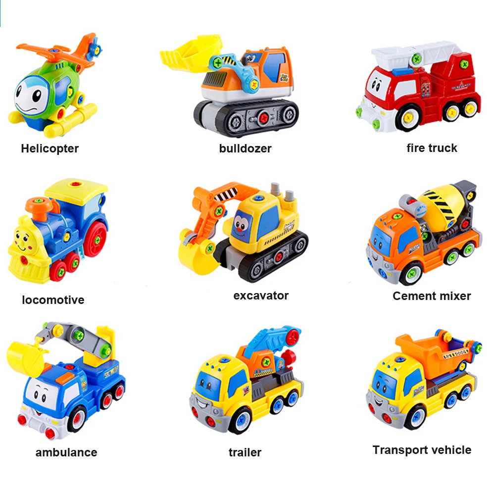 DIY Demontage Montage Auto Modell Bausteine Spielzeug Frühe Pädagogische für Kinder Kids Bau Fahrzeug Dicast Modell