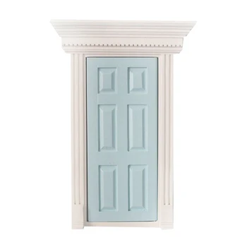 

1:12 Scale Wooden Fairy Front Door Dolls House Miniature Accessory Blue