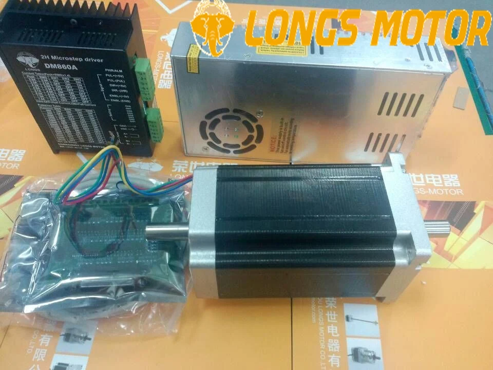 

Stepper Motor 1Axis Nema34 1232ozin 34HS1456B Dual shaft 5.6A DM860A Driver CNC Router Mill Engraving High Torque Low Noise/Vibr