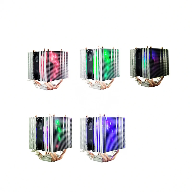 Для Intel 775/1150/1151/1155 для AMD 4 Heatpipe Dual Tower CPU Cooler 3in 4Pin RGB LED охлаждающий бесшумный