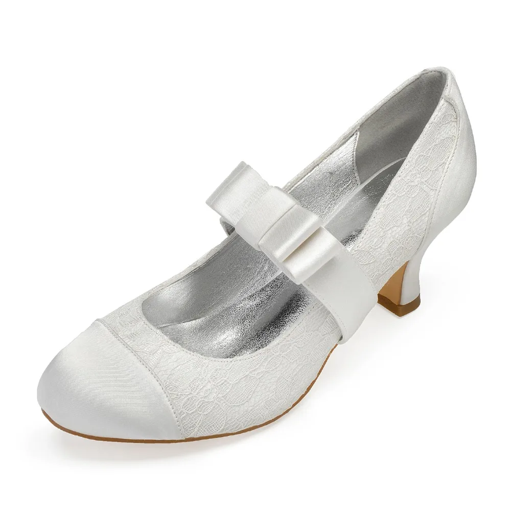 satin kitten heel wedding shoes