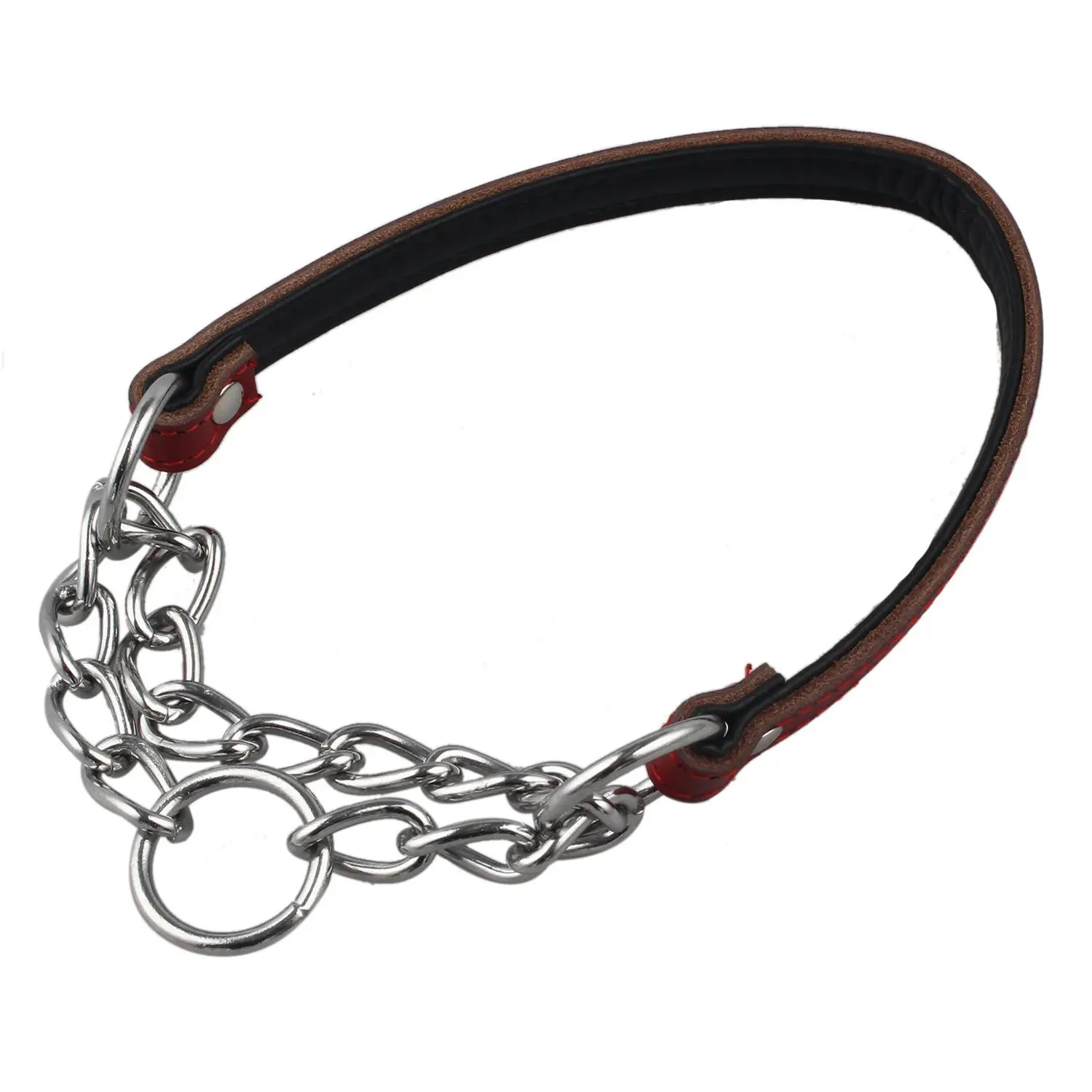 Practical Boutique Leather Padded Training Martingale Choke Chain Dog