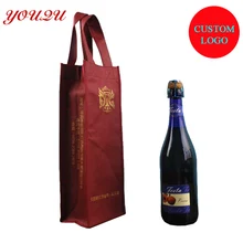 Держатель для бутылки вина, одиночная упаковка для вина, сумка для упаковки бутылок, нетканый материал с печатью логотипа