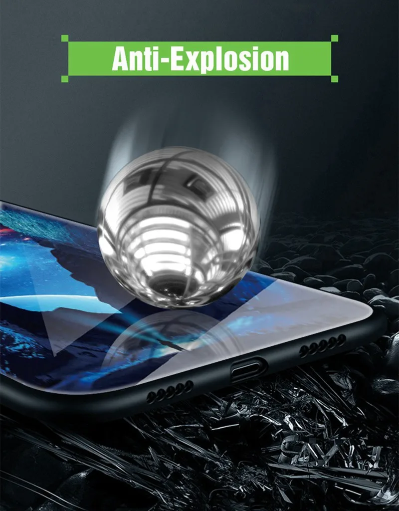 Hisomone Luminous Cover Case For Huawei Honor 7C 7A Luxury Glass Silicone Phone Case For Honor 7A 7C Pro Animal Space Back Cover
