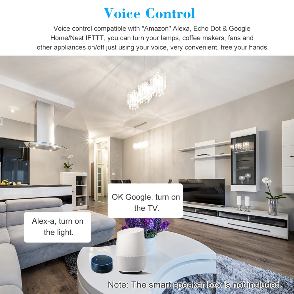 WiFi умная розетка для полосы питания для Amazon Alexa Google Home Голосовое управление, таймер, выключатель, розетка с 3 розетками переменного тока, 4 USB