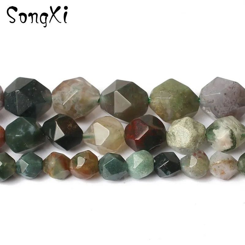Wholesale Faceted Indian Agates Beads For Jewelry Making Natural Stone Bead Fit DIY Necklace Bracelet Jewellery 6 8 10 MM 15'' |