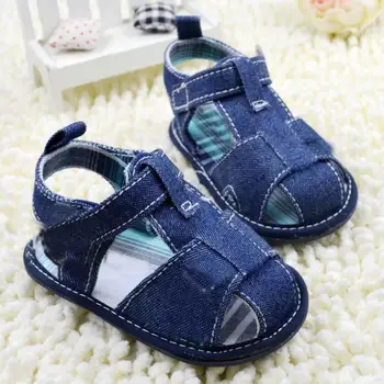 

2019 Summer New Baby Prewalker Blue Jeans Baby Shoes Toddler Sandal Baby Boy Jeans Shoes